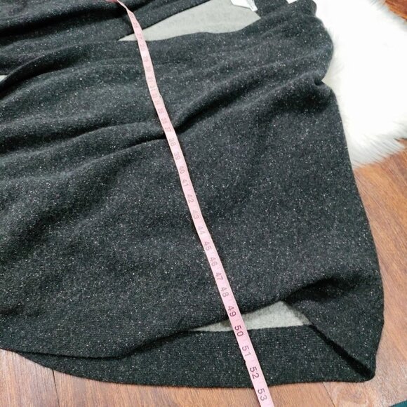 Bloomingdales Italian Wool Blend Poncho In Gray Black With Angora Silk - Picture 8 of 9